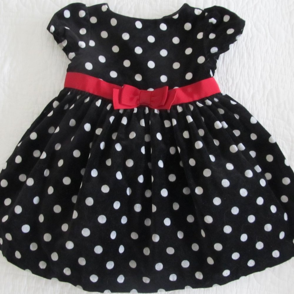 Gymboree Holiday Panda black white velvet dress
